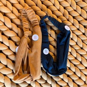 Set of Two Buttoned Headbands